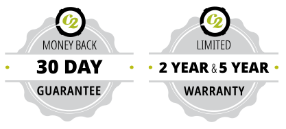 30-day money-back guarantee. Limited 2 and 5 year warranty.