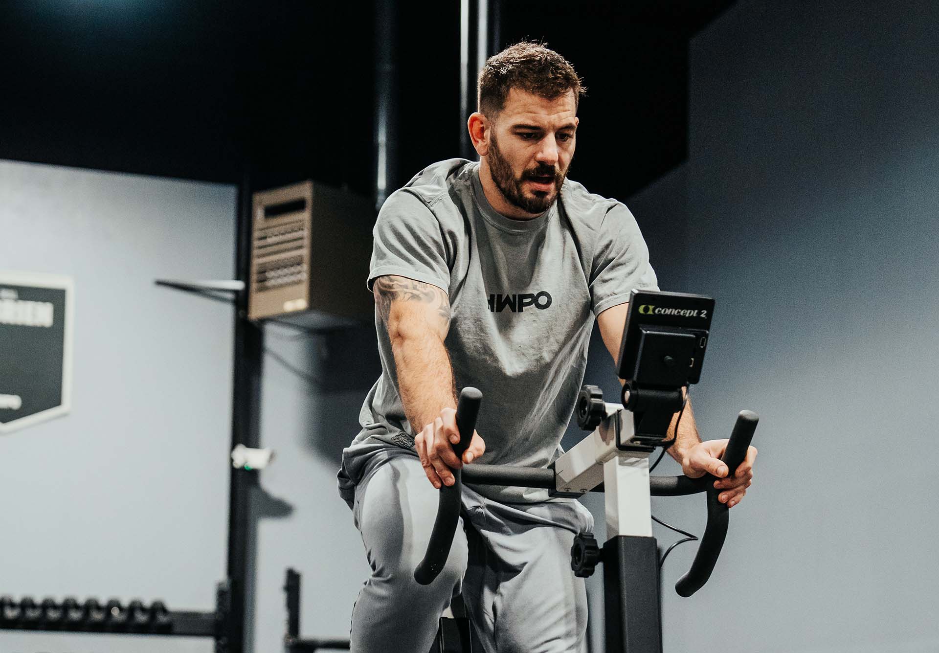 Matt Fraser using the BikeErg