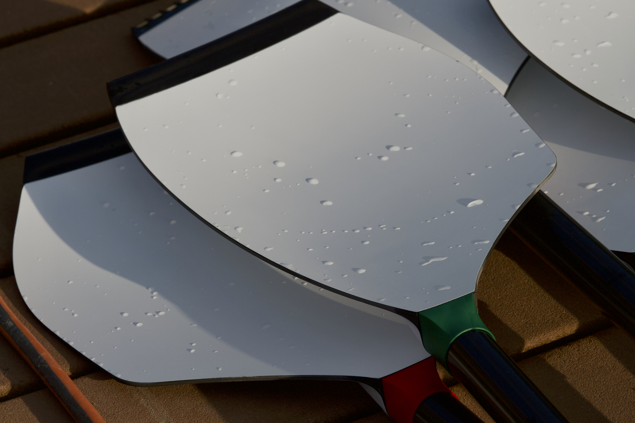 Sculls shown on a launch