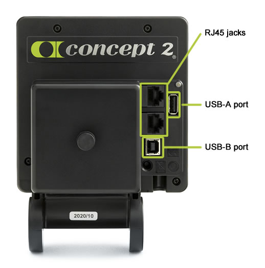 PM5 caseback featuring USB-A to the right of the two RJ45 jacks and a USB-B port below the tow RJ45 jacks